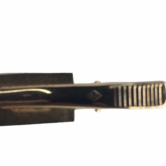 Vtg. Gold Tone Tie Clip Bar Men's Engrave Ready Monogram MCM Ornate Estate - Picture 3 of 5